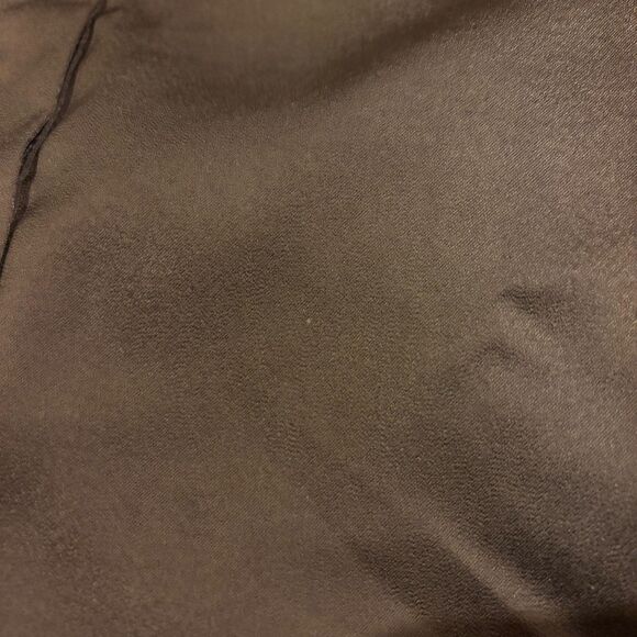 Dress Forum Button Down Blouse Dull Satin Slim Shirt Purple Brown Size Medium - Picture 7 of 7